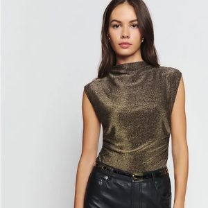 Reformation Lindy Top Gold Size M